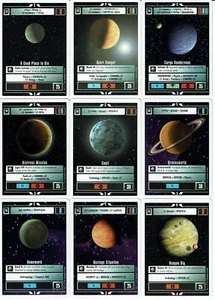 STAR TREK CCG 2 PLAYER GAME, SET OF 12 EXCLUSIVE MISSION CARDS - Picture 1 of 2