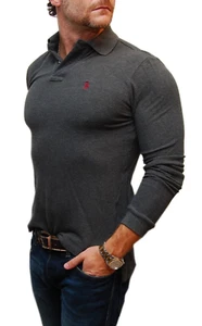 $115 Polo Ralph Lauren Men Custom Fit Mesh Long Sleeve Shirt Charcoal Gray Small - Picture 1 of 2