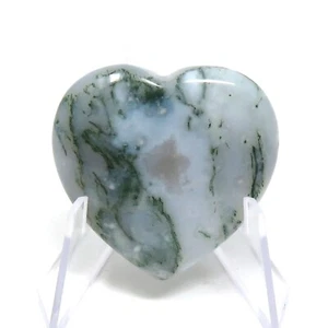Piedra de bolsillo de amor para el día de San Valentín corazón de piedra de ágata musgo #869 -35 mm o 1,37 pulgadas - Imagen 1 de 6