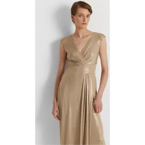 Lauren Ralph Lauren Gown Metallic Evening Dress Formal Party Size 4 NWT $298 - Picture 1 of 12