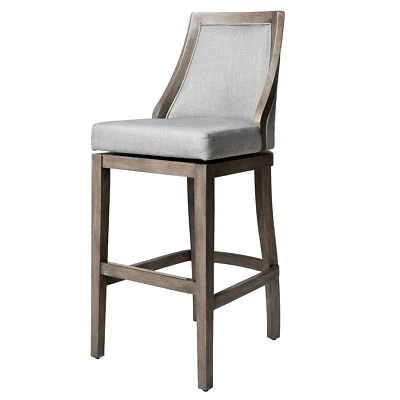 Maven Lane Vienna High-Back Kitchen Swivel Bar Stool, Reclaimed Oak Finish(Used) - Image 1 of 4