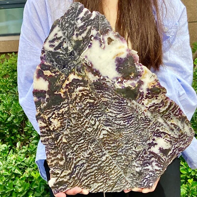 5.9LB Natural Zebra Stone and purple Fluorite Coexistence Slice quartz crystal - Image 1 of 4