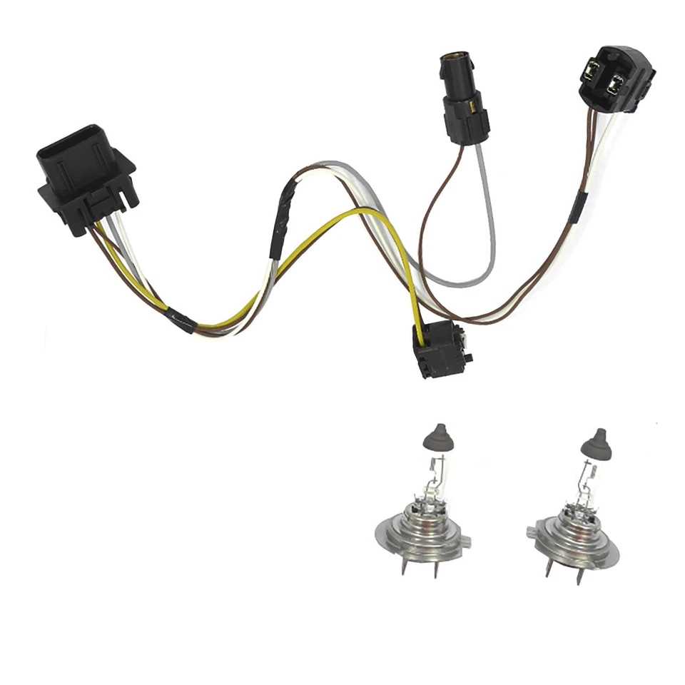 L /R Headlight Wiring Harness and H7 70W Headlight Bulb For Benz E430 E500 E55 - Image 1 of 2