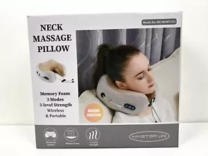 New Master Life Wireless & Portable Neck Massage Memory Foam Pillow 3 Modes - Picture 1 of 4