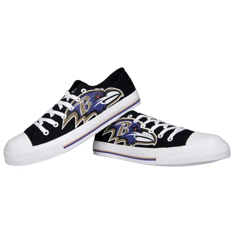 Baltimore Ravens NFL Men's Low Top Big Logo Canvas Shoes FREE SHIP Cover