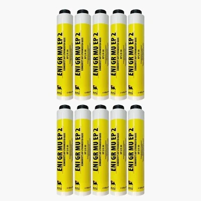ENI 10 x Agip GR MU EP2 Langzeitfett Fettkartusche 400g LubeShuttle Fettpressen 4 kg