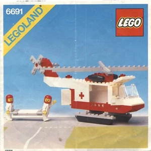 Lego City/Town, Classic # 6691 Red Cross Helicopt - instrucciones de construcción (¡sin piedras!) - Imagen 1 de 1