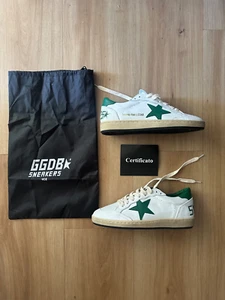 Golden Goose Herren Ball Star aus weißem Nappa mit grünem Stern - Bild 1 von 6
