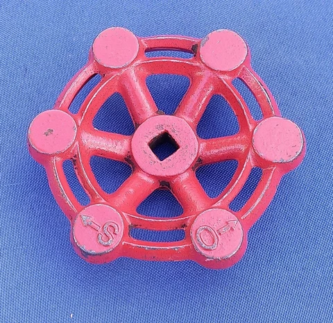 4” Industrial Outdoor Water Shut Off Valve Handle Steampunk Cast Iron Red Rust Cover