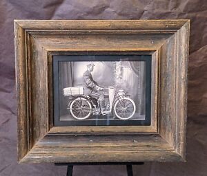 1910-1920s Indian Motorcycle Reprint Photo ReFramed in A Vintage Frame Motorbike