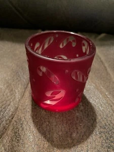 Handgeätzter roter Weihnachts-Wotivhalter - Zuckerstangen - Bild 1 von 2