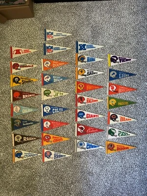 1970's Vintage Mini NFL Pennant Set - All 28 teams plus Division & League - Image 1 of 4