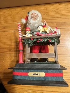 Tissu Père Noël musical Noël 1993 vintage Noel à piles jouet éclairé fabricant - Photo 1/7
