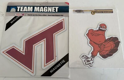 Oficialmente Licenciado Virginia Tech Hokies Logotipo de Equipe Grande Carro ÍMÃ Hokie Bird - Imagem 1 de 4