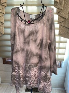 Belle France Mauve Long Sleeve Lined Sweater With Lace Detail Size XL - Picture 1 of 12