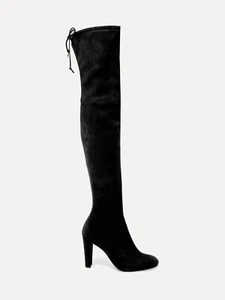 Stuart Weitzman Suede Highland Suede Over The KneeThigh High Boots Black Size 7 - Picture 1 of 16