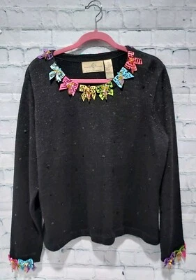 Opciones de Diseño Philip & Jane Gordon De Colección Adornado Arco Iris Bowties Suéter XL Foto 1 de 4