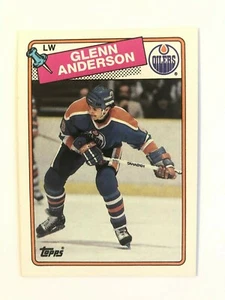 1988-89Topps Hockey Card #189 Edmonton Oilers Glenn Anderson - Picture 1 of 2