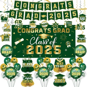 2025 Graduation Decorations-Class of 2025 Decorations Set with Congrats Grad Bac - Picture 1 of 12