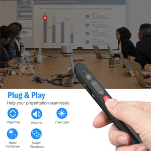 Penna telecomando portatile wireless 2,4 GHz USB PowerPoint PPT puntatore clicker presentatore - Foto 1 di 9