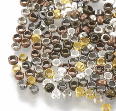 1000pcs 2mm Mixed Copper Alloy Metal Beads Tiny Spacer Craft Beading - Image 1 of 2