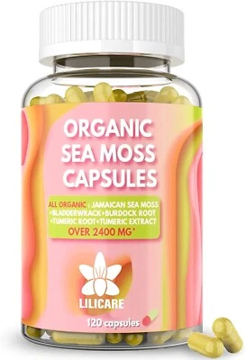 Organic Sea Moss Capsules - 2400 MG - with Jamaican Sea Moss, 120 Tablet - Image 1 of 4