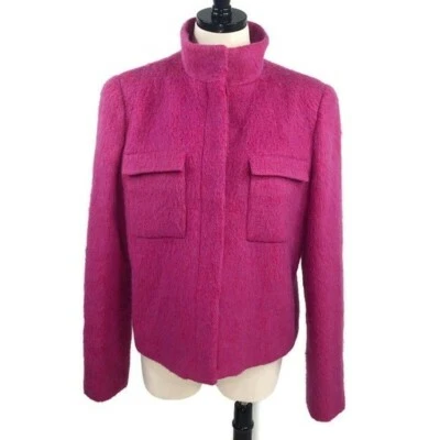 Giorgio Armani Pink Red Mohair Wool Jacket Size 46 and US size 10 - Image 1 of 4