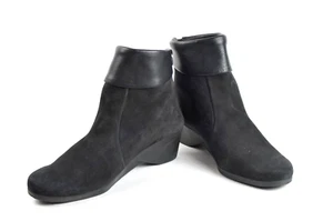 Arche Made in France Wom Suede Leather Black Ankle Boots Size 38 EU 7.5 US - Picture 1 of 16