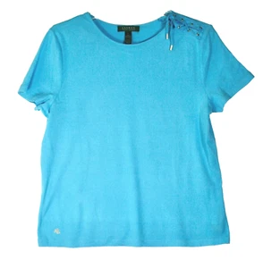 Lauren Ralph Lauren Damen T-Shirt Large Türkis Blau Kurzarm Oberteil - Bild 1 von 4