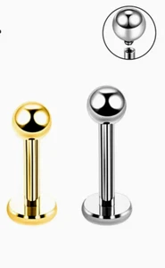 G23 Titanium 1mm 18g 6mm 8mm long Labret Bar Earing Helix Ear Stud Piercing Gold - Picture 1 of 8