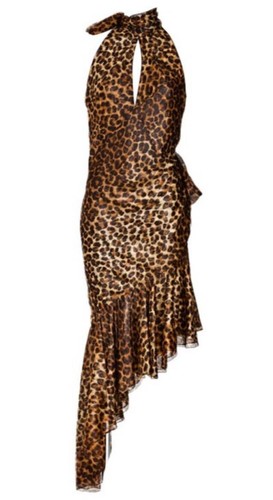 ABITO CHRISTIAN DIOR NUOVO CON ETICHETTE DI JOHN GALLIANO F W 2000 TAGLIO LEOPARDATO TAGLIA US 6