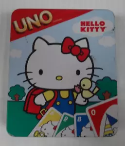 UNO Hello Kitty Card Game Cards Bow Card Cardinal Sanrio Mattel 2012 Metal Tin - Picture 1 of 4