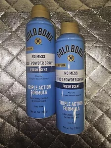 Gold Bond No Mess polvere per piedi spray aloe profumo fresco senza talco 7 once lotto di 2 - Foto 1 di 1