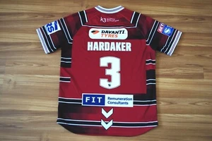 MENS M-L RUGBY UNION WIGAN WARRIORS 2021/2022 SHIRT JERSEY ZAK HARDAKER RARE - Picture 1 of 8