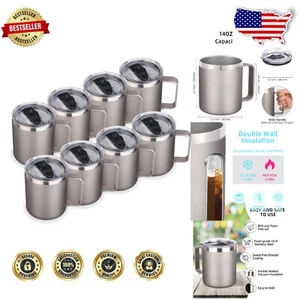 Reusable Stainless Steel Coffee Mugs with Leakproof Lid - Ideal for Gifting - Picture 1 of 9