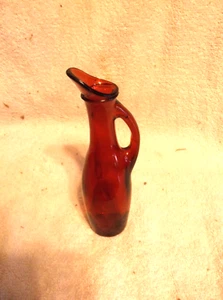 Vintage Anchor Hocking Small Red Cruet Bottle with Handle - Picture 1 of 3