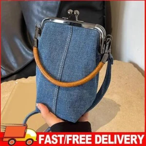 Jeans-Mini-Umhängetasche Kiss Lock Retro-Umhängetasche Arbeit Datum Handytasche - Bild 1 von 9
