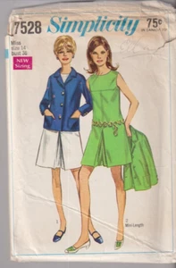 7528 SIMPLICITY c.1968 - PANTDRESS w JACKET - Sz 14 B 36" - Picture 1 of 2