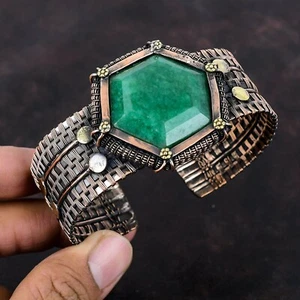 Brazalete brazalete de cobre ajustable regalo para mujer envuelto en alambre joyería - Imagen 1 de 6