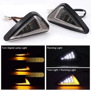 Motorcycle Flush Mount LED Turn Signals Indicator Blinker Light White Amber DRL - Picture 1 of 7