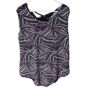 Amana Gr. 2X Übergröße Top Struktur Rot Weiß Blau Neu Etikett Ärmellos (Lr) - Bild 1 von 4