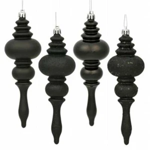 Vickerman N500217 7 in. Black Finial 4 Finish Asst 8-Box - Picture 1 of 1