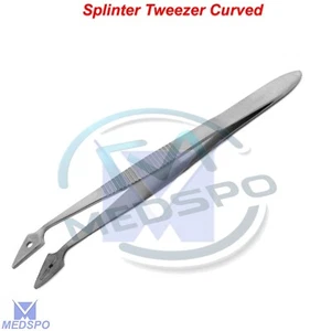 Chirurgische Pinzette und Veterinärinstrumente Karmalt Splitter Pinzette gebogenes Werkzeug - Bild 1 von 5