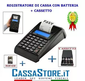 REGISTRATORE DI CASSA RT PER AMBULANTI CUSTOM FASY MIA BATTERIA LITIOeCASSETTO - Foto 1 di 1