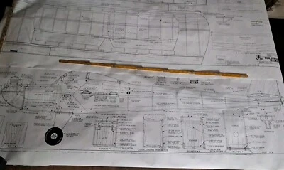 Model Airplane Large Printed Plan RC Scale Plane Drawing Rcm Srnior Telemaste P7 - Image 1 of 3