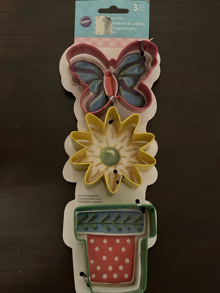 CORTADORES DE GALLETAS WILTON Flor, Maceta Y Mariposa Primavera Pascua Paquete de 3 Foto 1 de 1