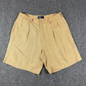 Polo Ralph Lauren Shorts Herren 36 hellbraun 100% Leinen Plissee Chino Sommer Resort - Bild 1 von 11