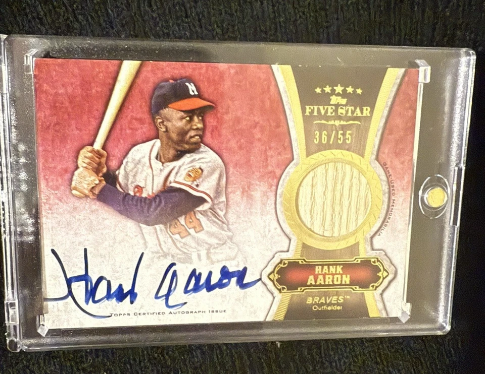 2012 Topps Five Star - Autographed Relics Hank Aaron 36/55 ON CARD AUTOGRAPH - Image 1 of 4