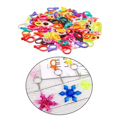 100 Pieces Colored Lobster Claw Clasps Hard Plastic Lobster Clasp Hooks Clips - image 1 of 4