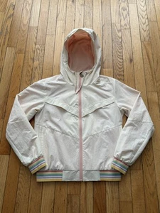 Marine Lagenlook Gabby Windbreaker Antik Nylon Jacke Regenbogen Streifen Besatz Damen XS - Bild 1 von 8